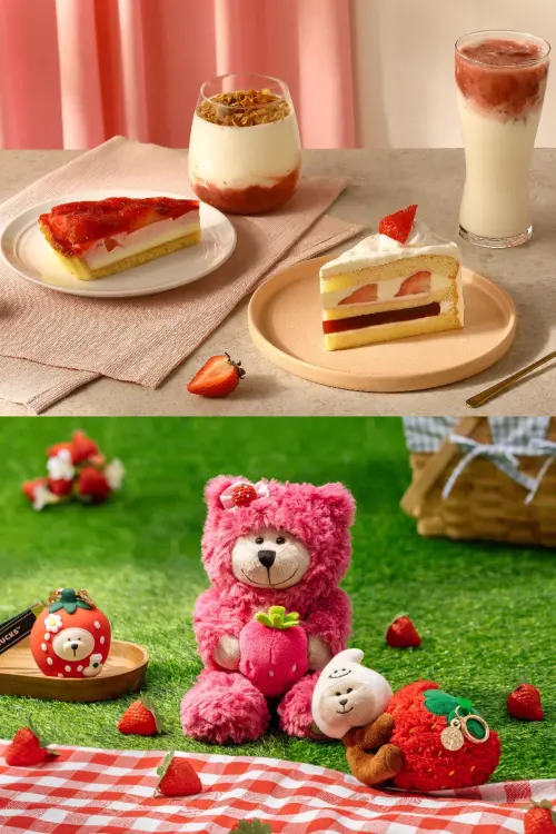 ▲星巴克冬季不只開吃美味草莓餐點，還把Bearista變成莓好熊寶寶超可愛。（圖／星巴克starbucks.com.tw）