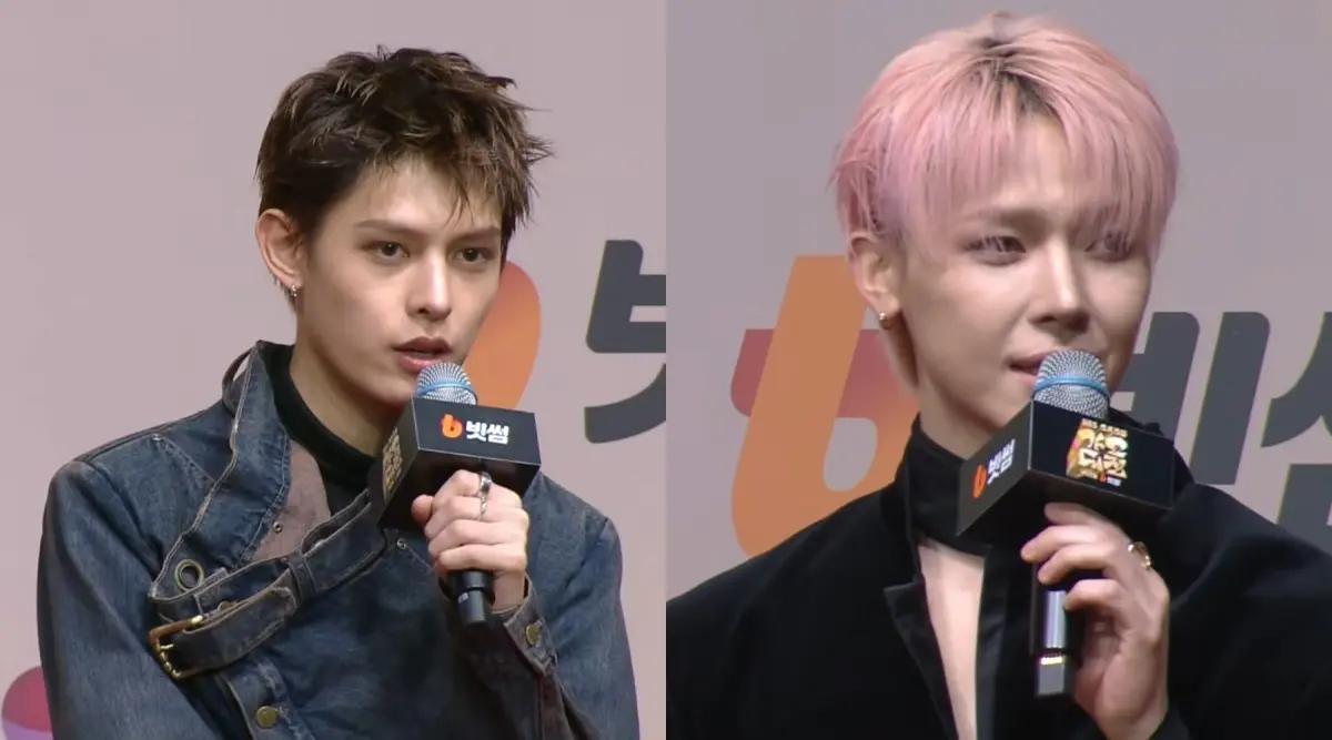 ▲《SBS歌謠大戰2025》全球播出，各團體派出會說中文、日文、英文成員問候觀眾，CORTIS趙雨凡、&TEAM王奕翔（右）則代表團體說中文。（圖／YouTube@SBSKPOP X INKIGAYO）