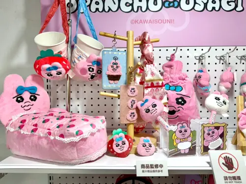 ▲怎麼有褲褲兔床墊？原來是面紙套，草莓造型褲褲兔好可愛。（圖／記者蕭涵云攝）