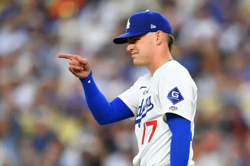 ▲現年27歲的萊恩，原本在大學時期是投打二刀流好手，2021年選秀第11輪被教士選中，2022年交易至道奇後專心投球。（圖／美聯社／達志影像）