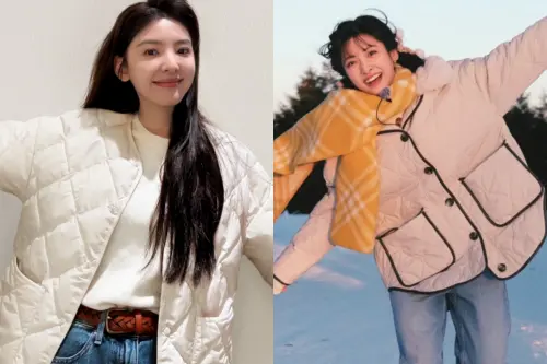 ▲中國女演員章若楠、沈月等人，私服穿搭也可看見絎縫外套的身影，看起來自由隨性又具有鬆弛感。（圖／小紅書@沈月、章若楠）