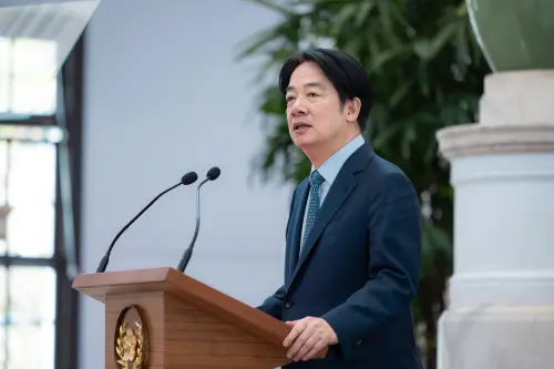 President Lai Ching-te speaks at a press conference after a high-level National Security Council meeting. (Office of the President)