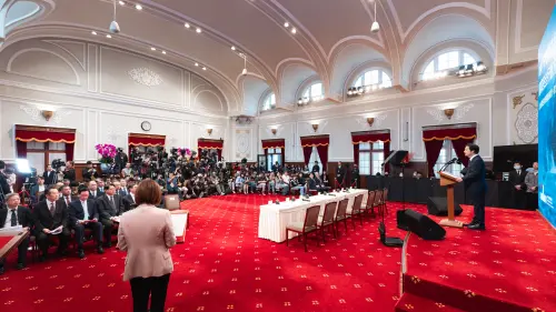 President Lai announced plans for an additional eight-year special defense budget at a press conference on Nov. 26. (Office of the President)