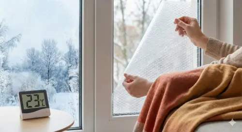 ▲氣泡紙在災害發生時也能派上用場，生產廠商表示，可以將氣泡紙鋪在地面或貼在窗戶上，幫助寒冷的避難場所保暖；也能貼在手電筒上，讓光線產生散射效果。（圖／AI生成）
