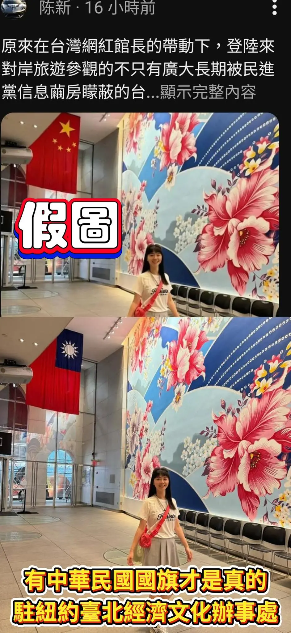 ▲高嘉瑜赴中和五星旗合照？怒發文澄清：三前提下不會去中國。（圖／高嘉瑜臉書）