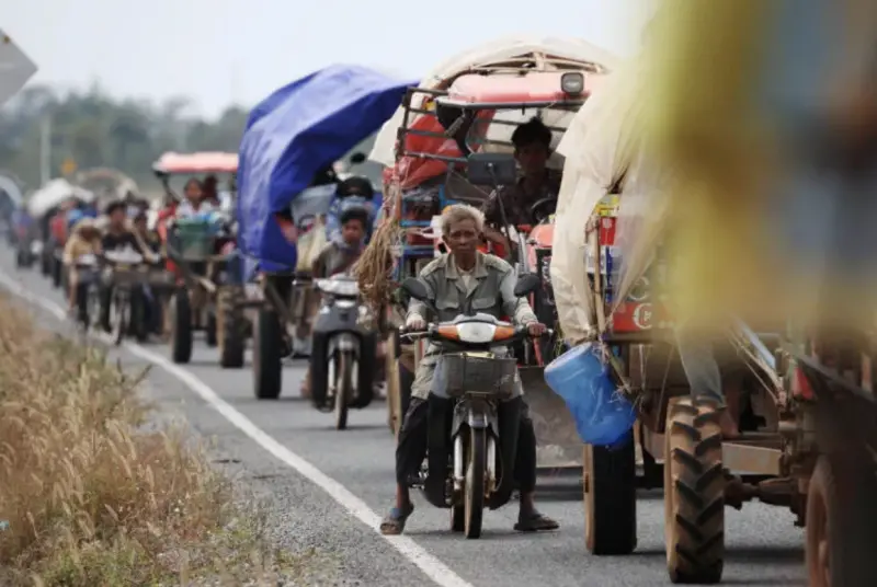 ▲泰國與柬埔寨邊境衝突升溫，美國與俄羅斯相繼呼籲雙方停火，透過對話化解危機。（圖／路透社／達志影像）