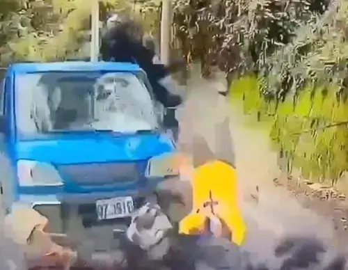 瞬間拋飛畫面曝！夫妻騎重機遊梨山　迎頭撞上貨車頭部、脊椎重傷
