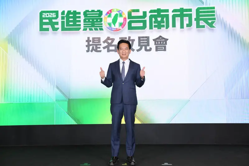 ▲林俊憲在回應提問環節時諷刺對手陳亭妃，選市長不是排隊。（圖／記者林柏年攝，2025.12.27）