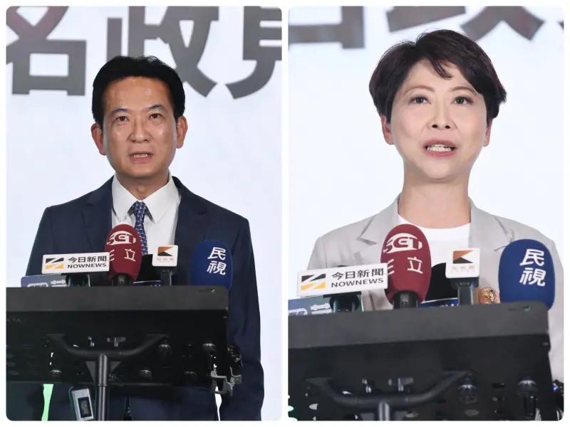 ▲台南政見會攻防！林俊憲喊綠電掃黑，陳亭妃揭弊酸：別切割。（圖／記者林柏年攝，2025.12.27）