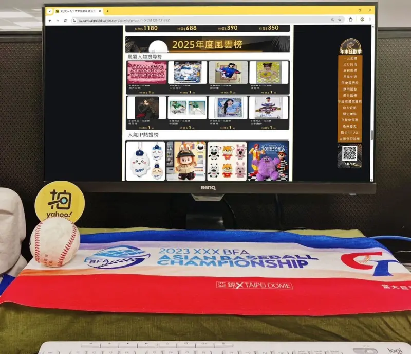 ▲Yahoo拍賣今（29）日公布「2025十大收藏人物榜」，「樂天女孩」熱度超越「大谷翔平」奪榜首，台灣隊長陳傑憲、大師兄林智勝等都上榜，顯見棒球熱潮燒至拍賣市場。 （圖／Yahoo拍賣提供）