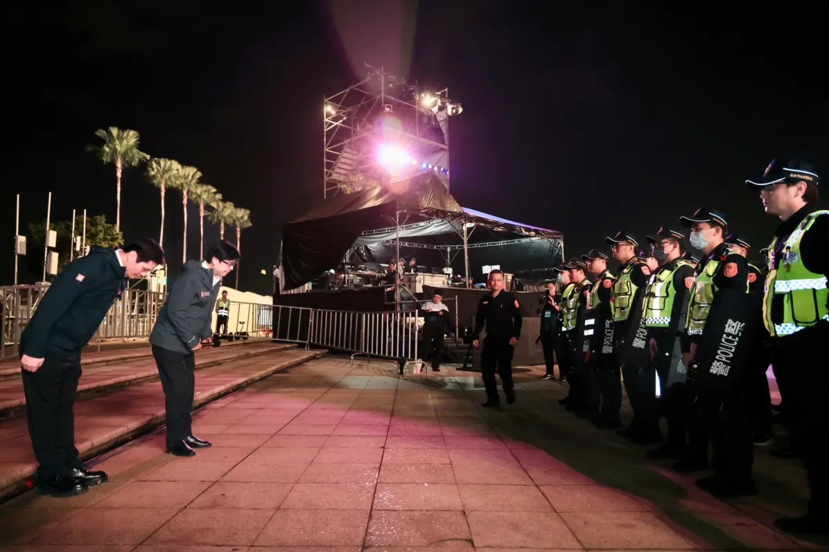 ▲ 高雄市長陳其邁親自督導2026跨年活動實兵演練過程，並指示全力落實各項維安計畫，確保市民安全。（圖／高市府提供）