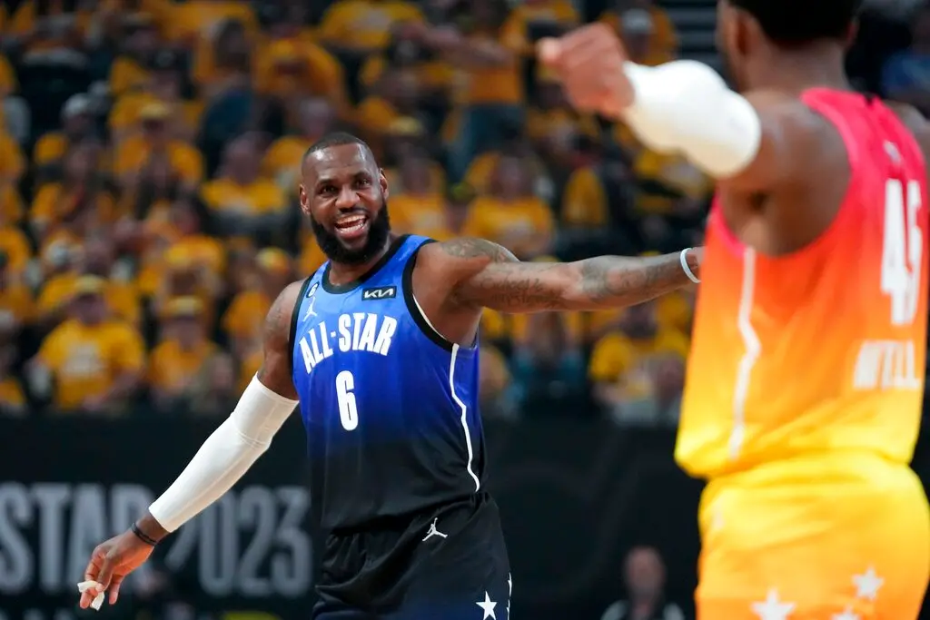 ▲NBA美國職籃（National Basketball Association）官方今（30）日公布 2026 年全明星賽首輪球迷投票結果，昔日的人氣王詹姆斯（LeBron James）竟只位居西區第9。（圖／美聯社／達志影像）