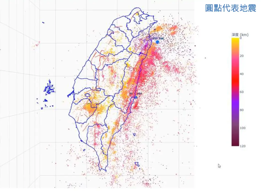 ▲中央氣象署表示，今年台灣共觀測到3萬5千起地震，包含156起「顯著有感地震」，數量接近平均，但嘉南地區地震數量比過去5年成長6.9倍。（圖／中央氣象署cwa.gov.tw）