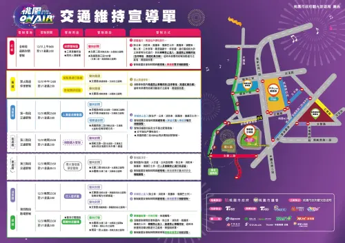 ▲桃園跨年晚會交通管制範圍與時間軸。（圖／2026桃園ON AIR跨年晚會）
