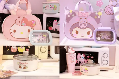 ▲7-11春節福袋BLACK HAMMER 20cm木紋導磁不沾單柄鍋+紅包袋；大頭造型手提袋+可微波不鏽鋼餐盒+紅包袋。（圖／記者吳翊緁攝）