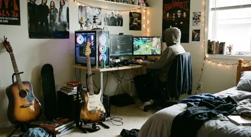 ▲年滿18歲之前，你擁有自己的電腦、房間以及學過樂器嗎？（圖／Gemini生成）