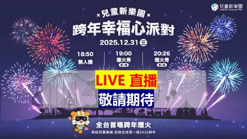▲今年跨年夜，兒童新樂園首度打造史無前例的「兩地三場」跨年煙火秀，更將首度進行線上直播。（圖／北市兒童新樂園臉書）