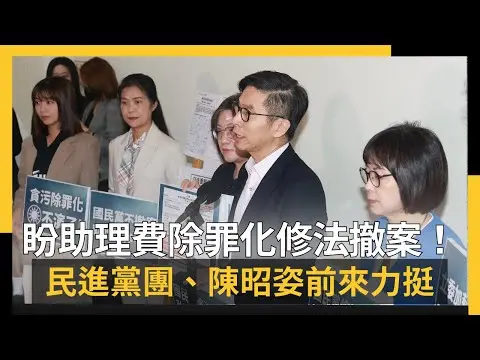 國會助理盼助理費除罪化修法撤案！民進黨團、陳昭姿前來力挺｜NOWNEWS ＃cc字幕
