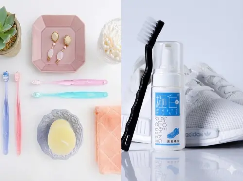 ▲Ora2 me 微觸感牙刷（左）是台隆手創館口腔衛生銷售冠軍商品；極白潔鞋慕斯（右）則是熱銷清潔商品。（圖／台隆手創館提供shopping.hands.com.tw）