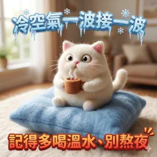 ▲2026寒流來襲，《NOWNEWS》寒流問候圖免費下載，關心讀者健康平安。（圖／AI生成）