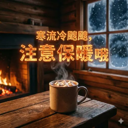 ▲2026寒流來襲，《NOWNEWS》寒流問候圖免費下載，關心讀者健康平安。（圖／AI生成）