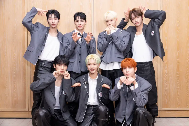 ▲NEXZ成員Yu、Haru、So Geon、Tomoya、Yuki、Hyui、Seita來台開演唱會，分享師兄Stray Kids在高雄AAA的溫暖舉動。（圖／藝尚）