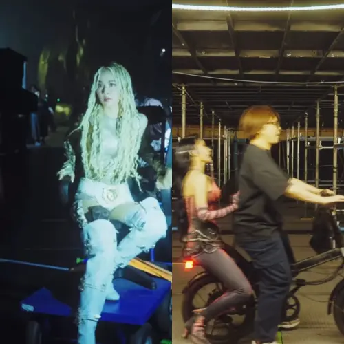 ▲蔡依林搭工作人員騎程的電動車、手推車穿梭全場。（圖／JOLIN蔡依林IG＠jolin_cai）