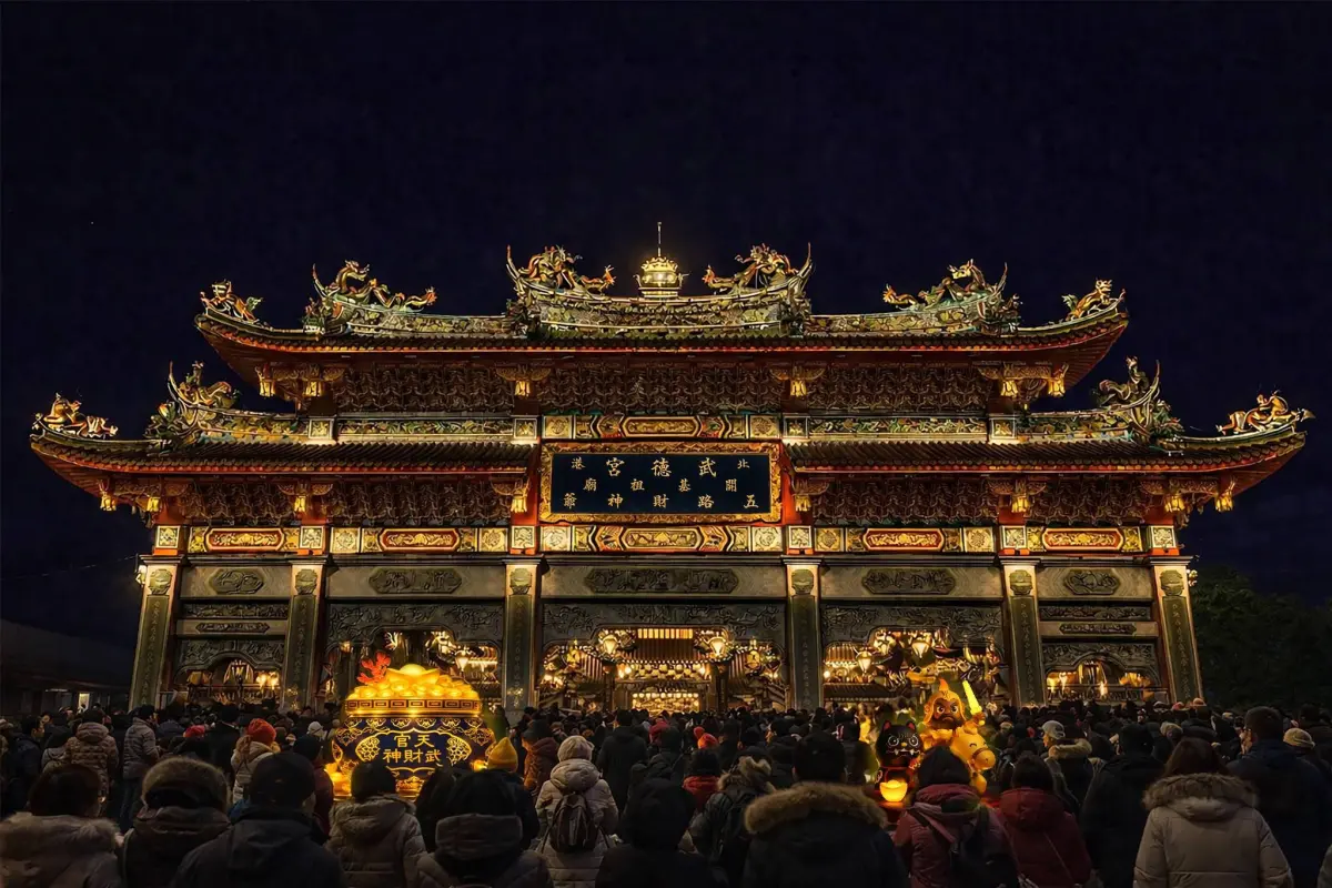 ▲北港武德宮今（3）日表示，今年春節將在廟埕設置「虎你財源滾滾」等3大主燈，另外，大年初四則邀請台灣知名歌手齊豫演出。（圖／翻攝北港武德宮官網www.wude.org.tw/）