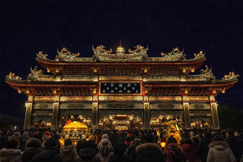 ▲北港武德宮今（3）日表示，今年春節將在廟埕設置「虎你財源滾滾」等3大主燈，另外，大年初四則邀請台灣知名歌手齊豫演出。（圖／翻攝北港武德宮官網www.wude.org.tw/）