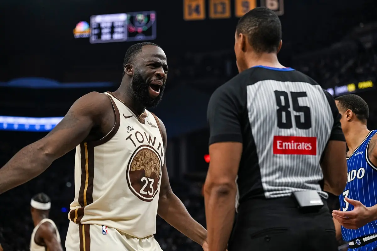 ▲格林本季第二次遭到驅逐，而這兩場比賽勇士隊最終都拿下了勝利，引發球迷熱議這是否為某種另類的「黑暗兵法」。（圖／美聯社／達志影像）