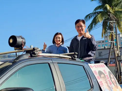 邱議瑩啟動全市大車掃　本命區旗美出發　鄉親歡呼凍蒜
