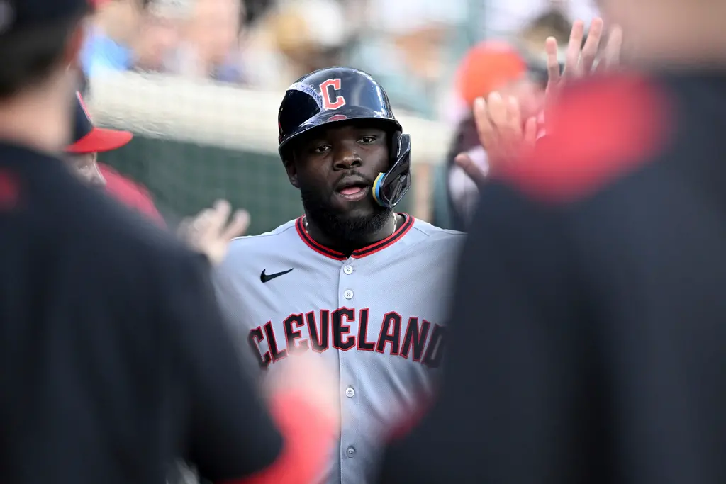 ▲MLB巴爾的摩金鶯近期透過讓渡名單，從克里夫蘭守護者撿走諾爾（Jhonkensy Noel），諾爾綽號「大聖誕」而金鶯打線陣中還擁有「北極熊」阿隆索（Pete Alonso）以及哈勒戴（Jackson Holliday）美媒也笑喊是史上最有節慶氣氛的打線。（圖／美聯社／達志影像）