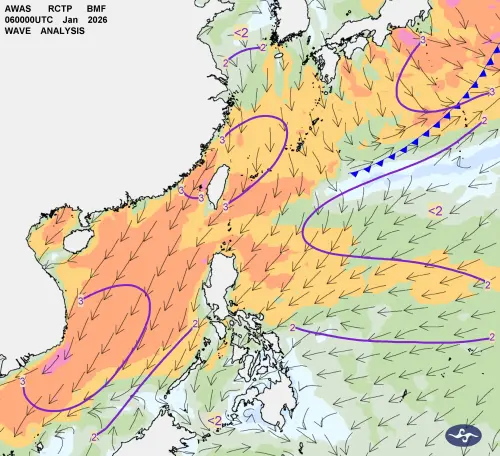 ▲中央氣象署公布的波浪分析預報圖。（圖／中央氣象署cwa.gov.tw）