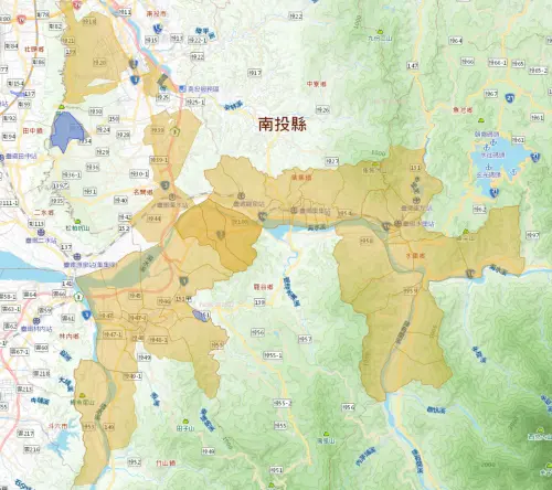 ▲南投縣在1月8日將會大規模停水範圍，包含南投市、竹山、集集、名間、水里個5地區。（圖／台灣自來水公司water.gov.tw）