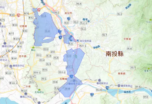 ▲南投市1月8日停水範圍。（圖／台灣自來水公司water.gov.tw）