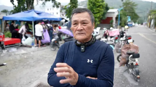 ▲光復鄉大馬村長王梓安，說明撤離居民過程。（圖／記者王郁勳攝）