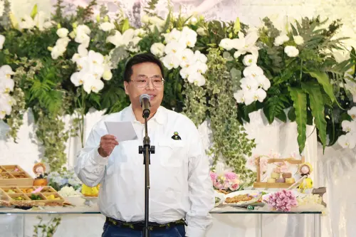 ▲林光寧追思會，兒子林森（如圖）表示，爸爸在病床上也是盡責的藝人，不忘娛樂周圍的人。（圖／記者吳翊婕攝影）