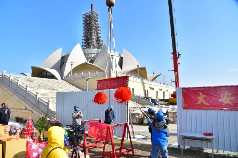 ▲「大安港媽祖雕像」舉行上梁典禮(圖／觀旅局提供2026.1.8)