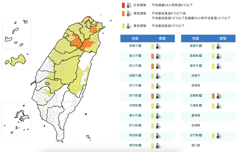 首波寒流報到！氣象署：北北基等17縣市低溫特報　雙北今跌破6度
