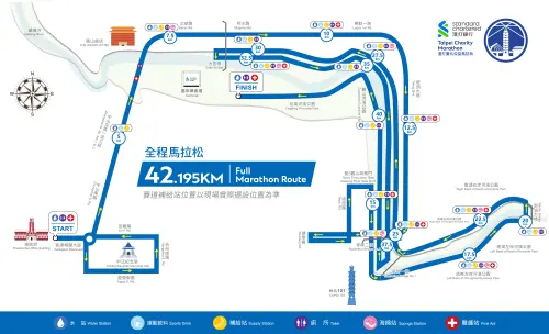 ▲「2026渣打臺北公益馬拉松」全程馬拉松路線圖（圖／取自渣打臺北公益馬拉松官網 scbmarathon.com）
