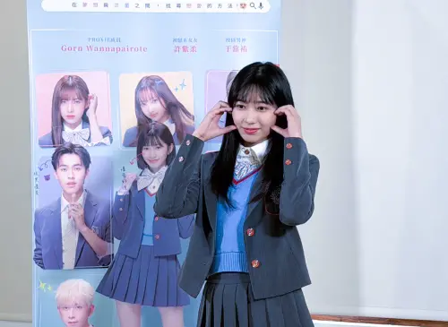 ▲《愛的戀習生》女主角許紫柔被稱「小賈靜雯」，也很期待有機會能跟本尊合作。（圖／原創娛樂提供）