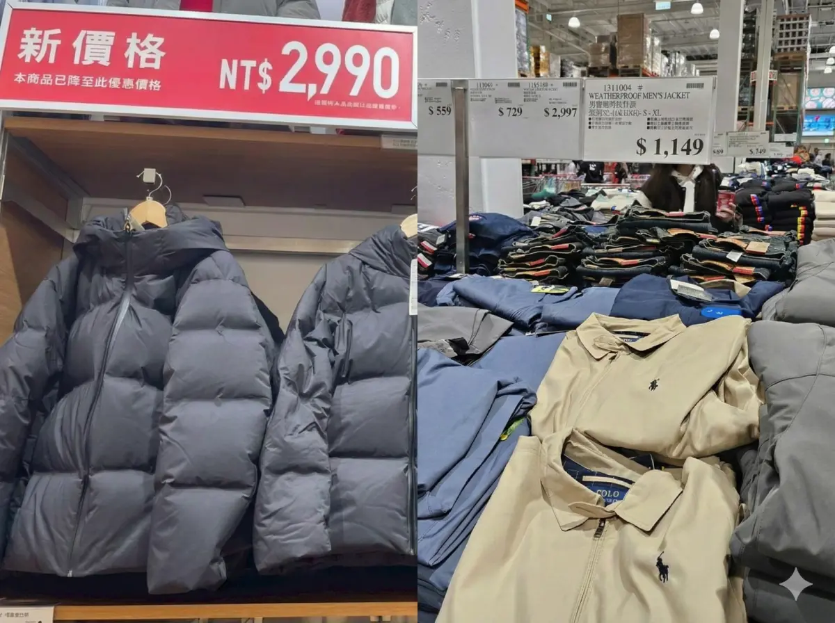 ▲寒流強襲帶動禦寒商機，左圖為 UNIQLO感謝祭 祭出羽絨衣優惠，右圖為 好市多必買 的千元防風外套，高CP值被網友推爆。（合成圖／記者陳雅雲攝、扛布者-為紡織而活的男子臉書）