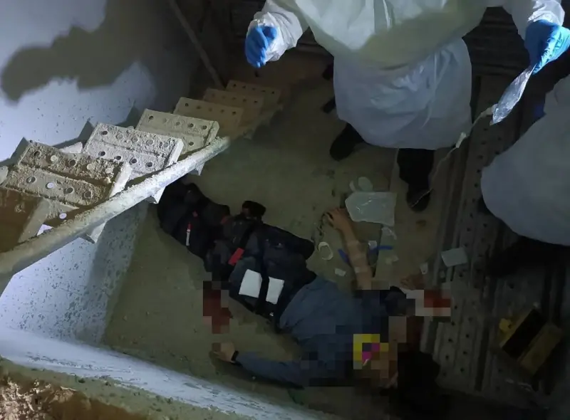 ▲新竹建案工地發生工安意外，29歲工人摔落電梯井。（圖／翻攝畫面）