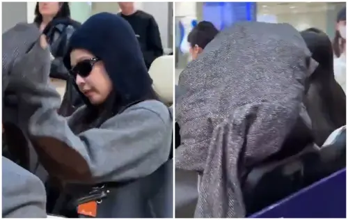 ▲Jennie起飛前還在笑　抵台突然大臭臉（圖／翻攝自X@KINGTHEREALFIII）