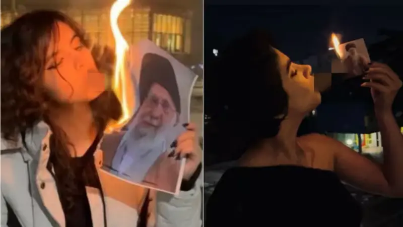 網路瘋傳!伊朗女性燃煙焚燒最高領袖照片 外媒:拒絕權威與控制