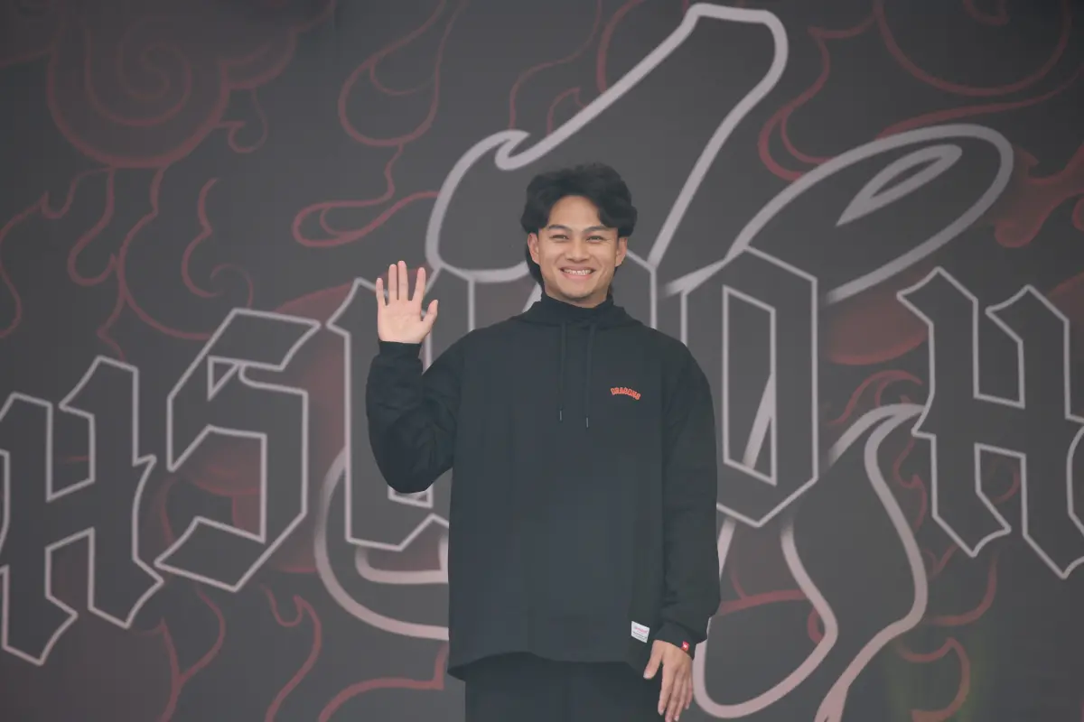 ▲徐若熙在歡送會上眼神堅定，留下「只要心沒有死，身體就會跟隨」金句，誓言站穩日職殿堂。（圖／記者林柏年攝）