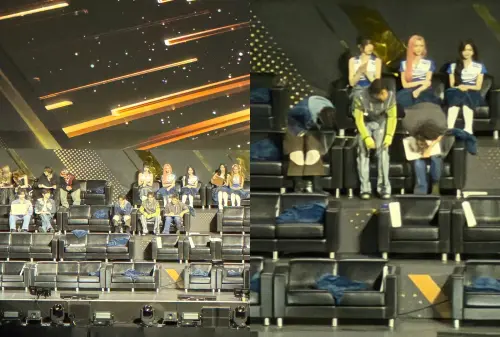 ▲CORTIS在廣告時間，拿飯撒本跟粉絲互動。（圖／讀者提供）