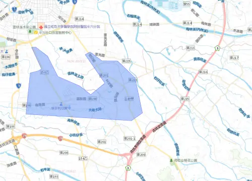 ▲雲林縣1月12日停水影響範圍。（圖／台灣自來水公司water.gov.tw/）