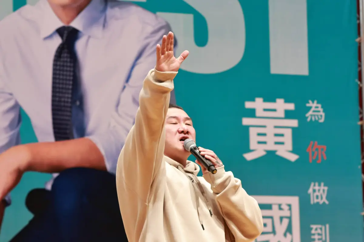 ▲民眾黨主席黃國昌今（11）日在新北舉辦後援會成立大會，網紅館長陳之漢，在被起訴後首度現身力挺。（圖／記者吳翊緁攝，2026.01.11）