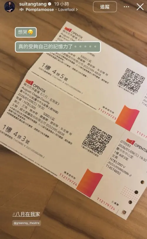 ▲隋棠砸萬元買票，竟然忘了時間，門票直接過期。（圖／隋棠IG@suitangtang）